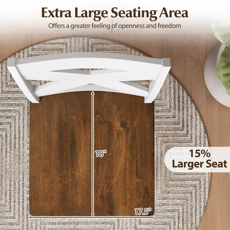 29" Rubberwood Swivel Barstools Set of 2 with Backrest and Large Seat by DirectDeals