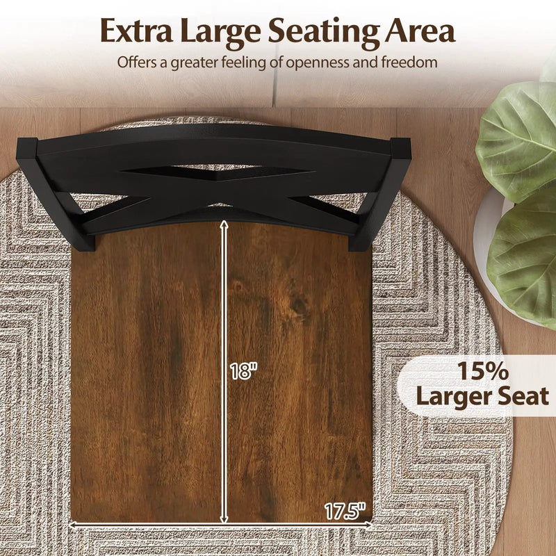 29" Rubberwood Swivel Barstools Set of 4 with Backrest and Large Seat by DirectDeals