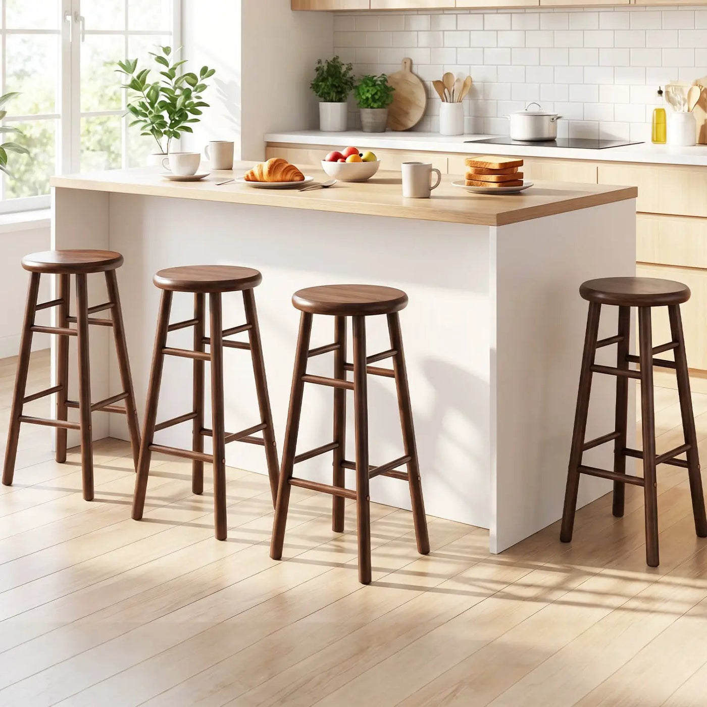 29" Swivel Bar Stools Set of 2 with Footrests by DirectDeals