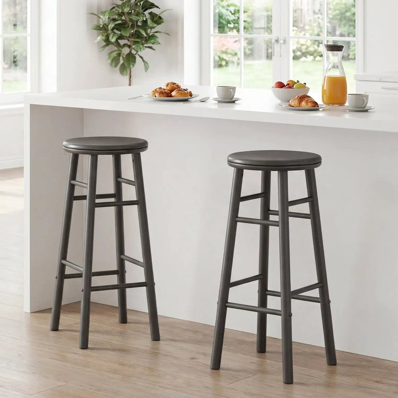 29" Swivel Bar Stools Set of 2 with Footrests by DirectDeals