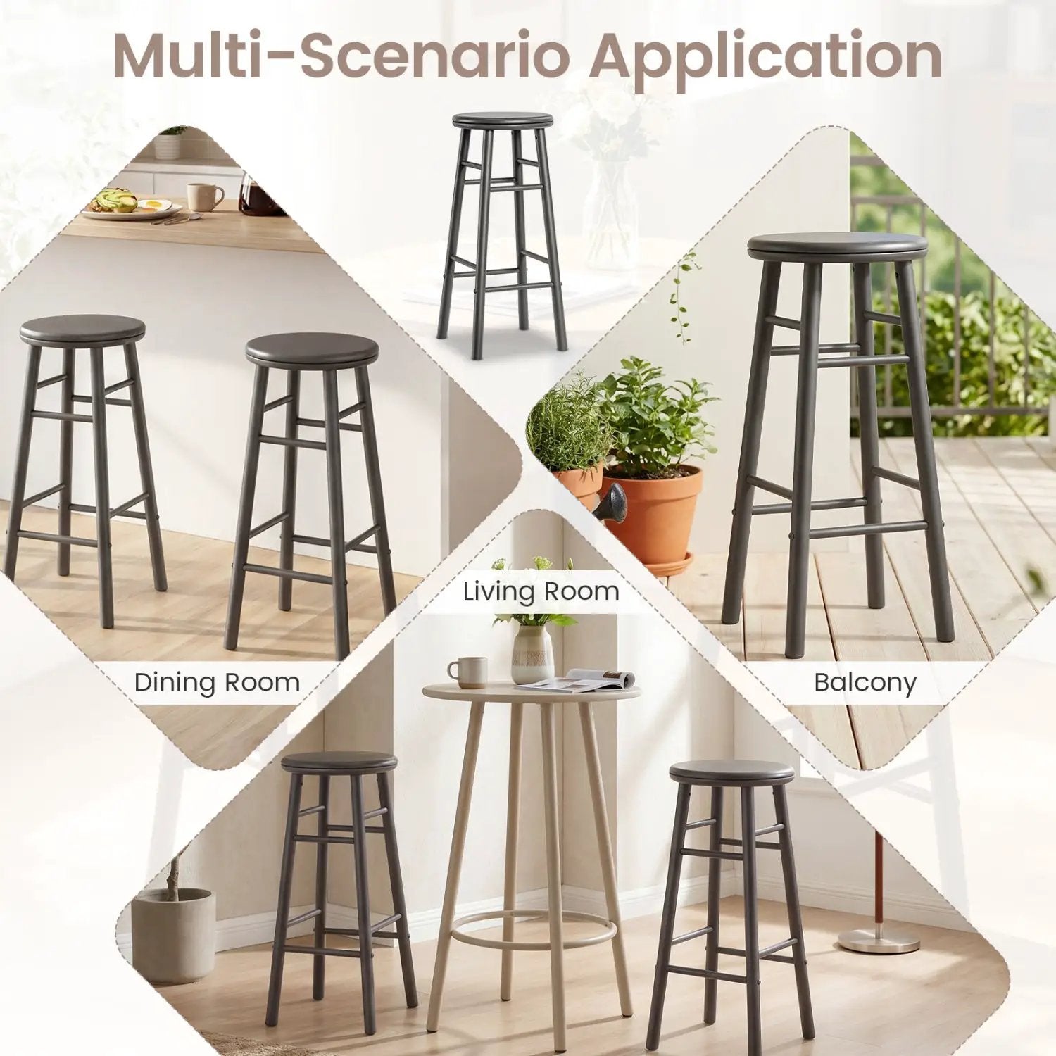29" Swivel Bar Stools Set of 2 with Footrests by DirectDeals