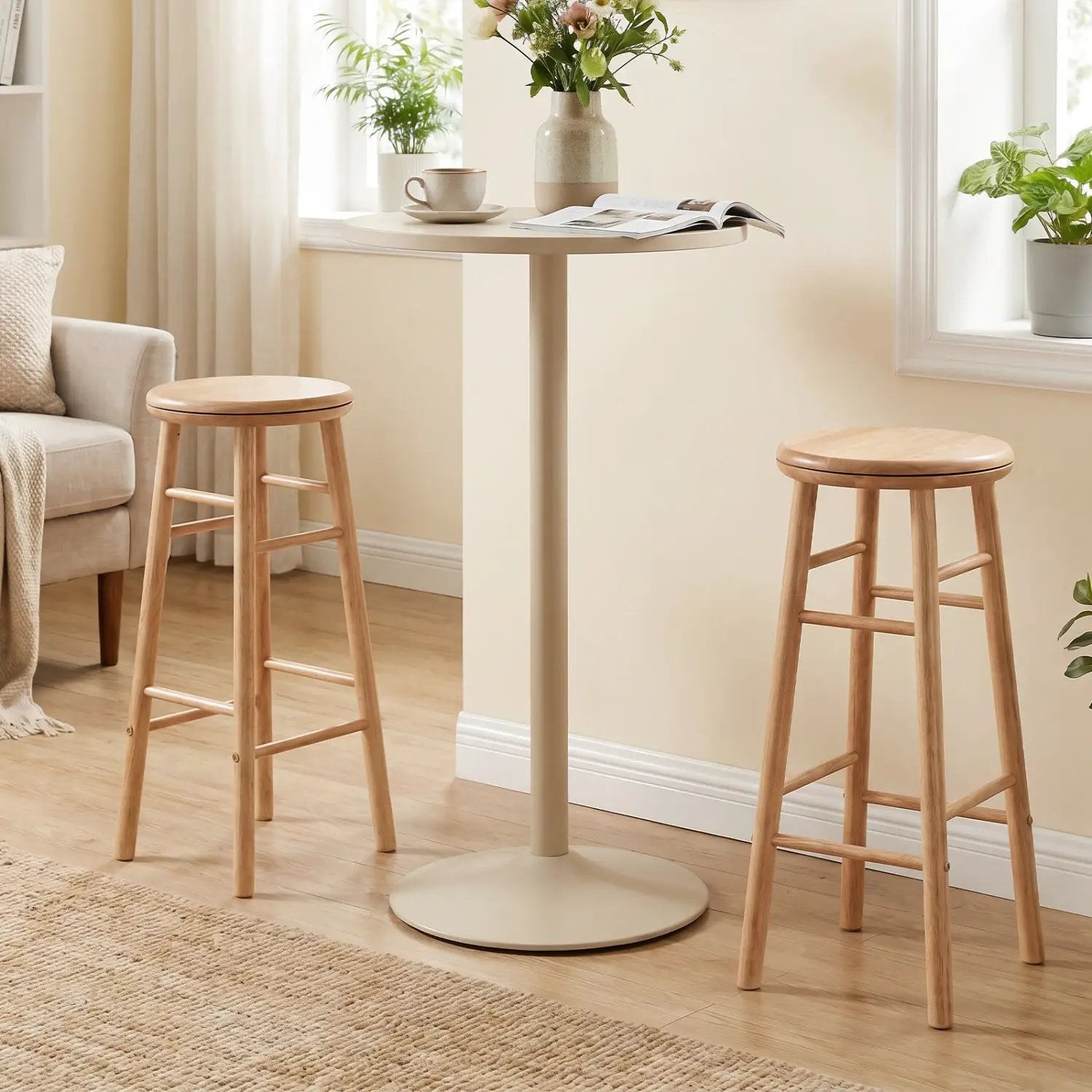 29" Swivel Bar Stools Set of 2 with Footrests by DirectDeals