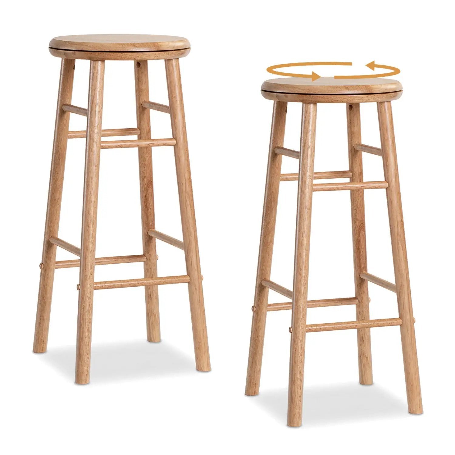 29" Swivel Bar Stools Set of 2 with Footrests by DirectDeals