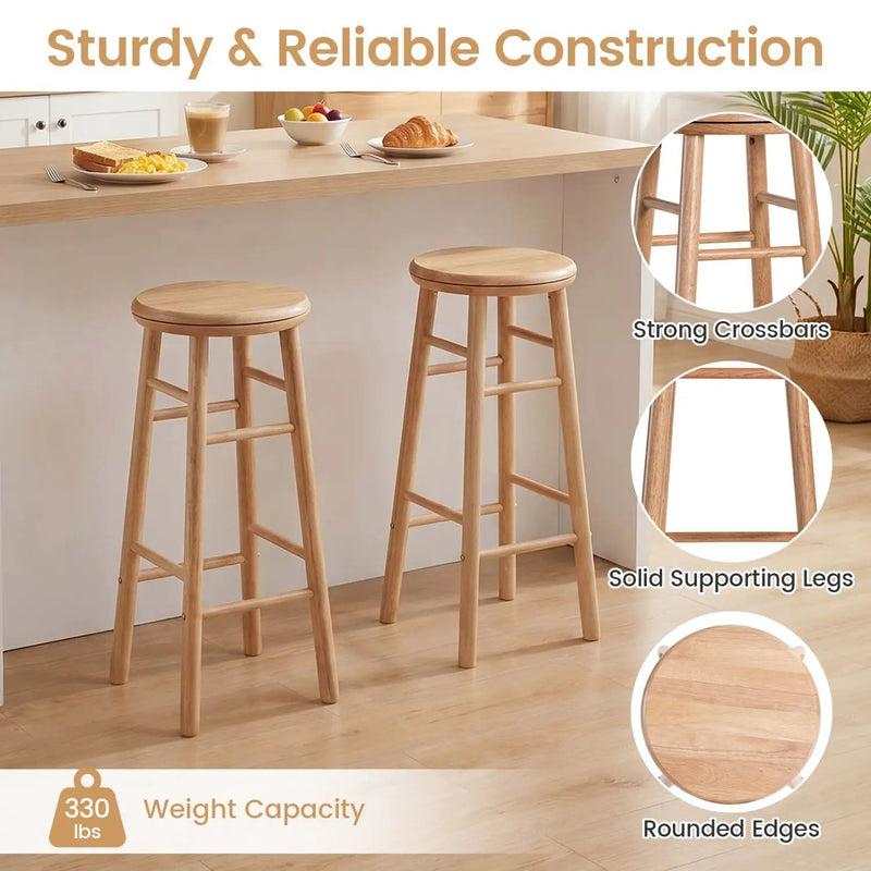 29" Swivel Bar Stools Set of 2 with Footrests by DirectDeals