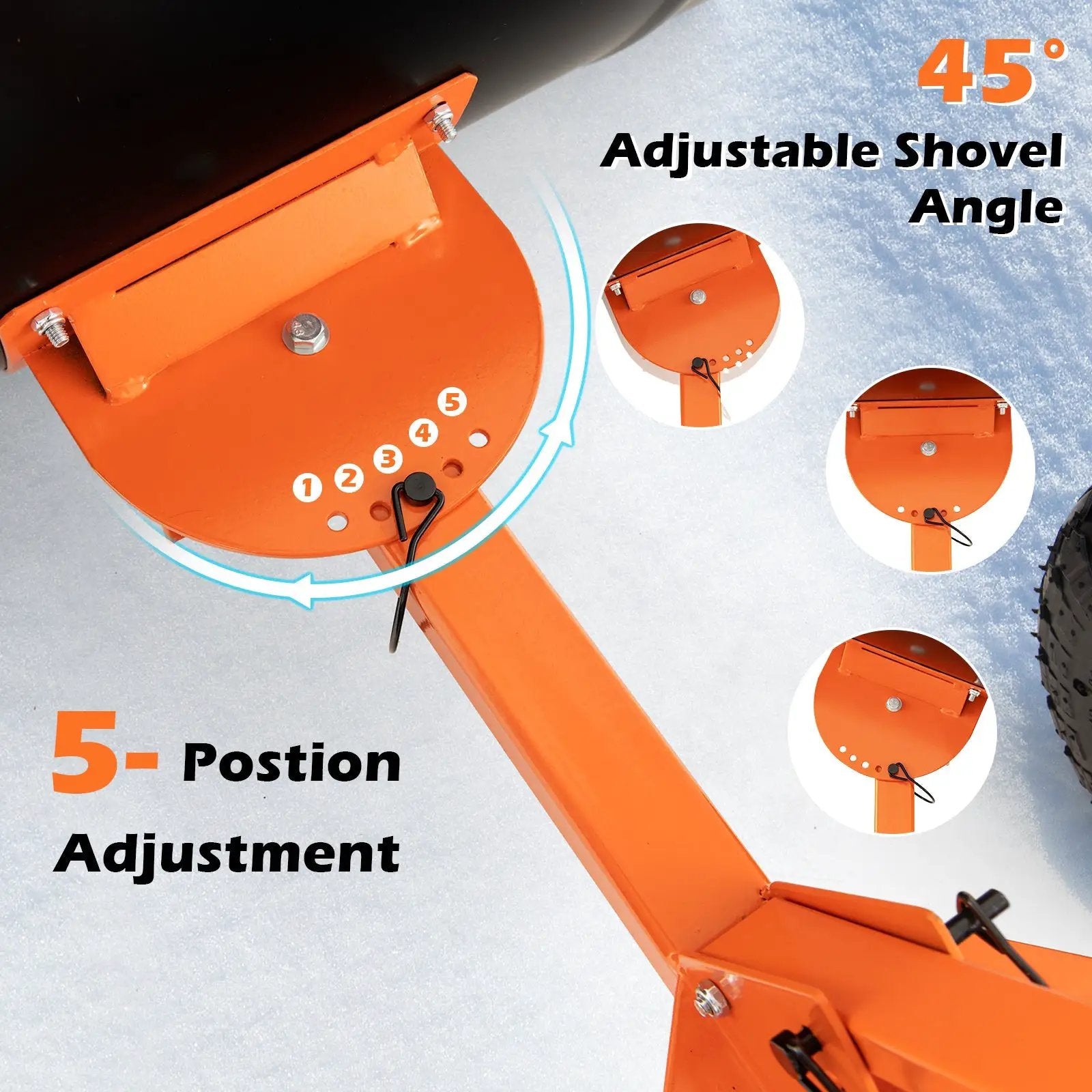 29 Inches Snow Pusher for Driveway-Orange by DirectDeals