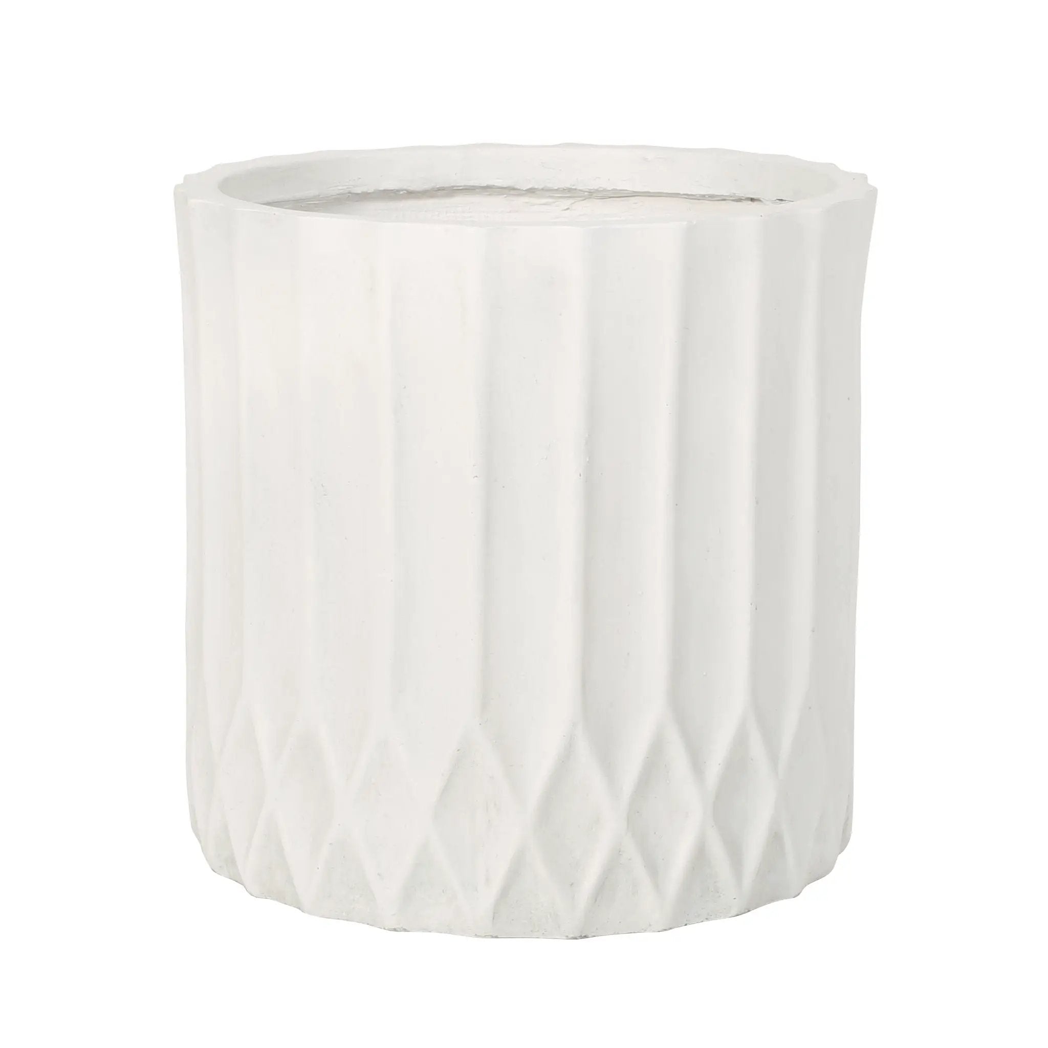 Planter With Subtle Pleated Design - Antique White by HouseOfZazla