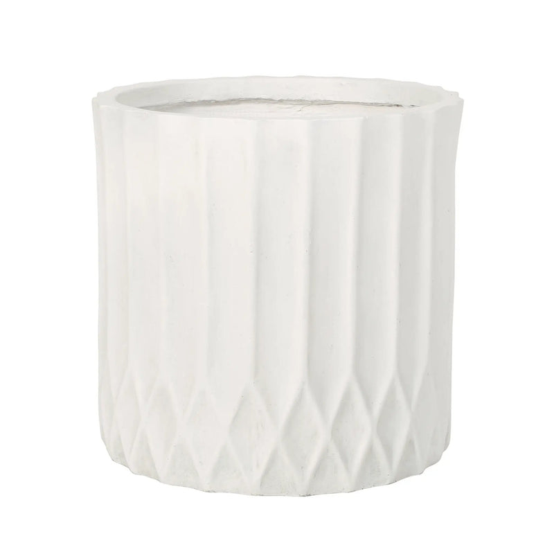 Planter With Subtle Pleated Design - Antique White by HouseOfZazla