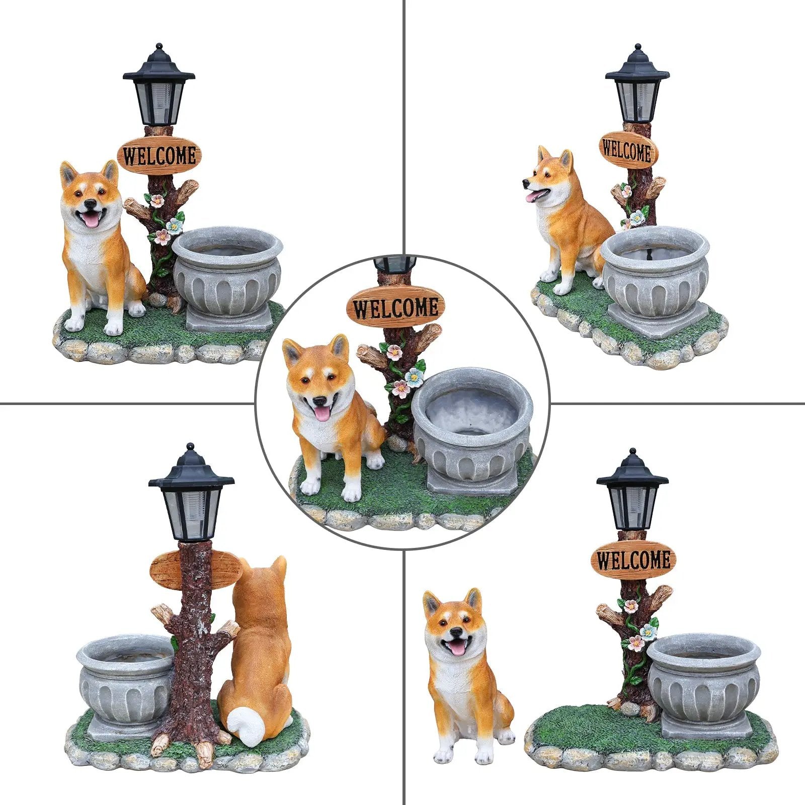 Sitting Akita Dog Planter Garden Decor by HouseOfZazla