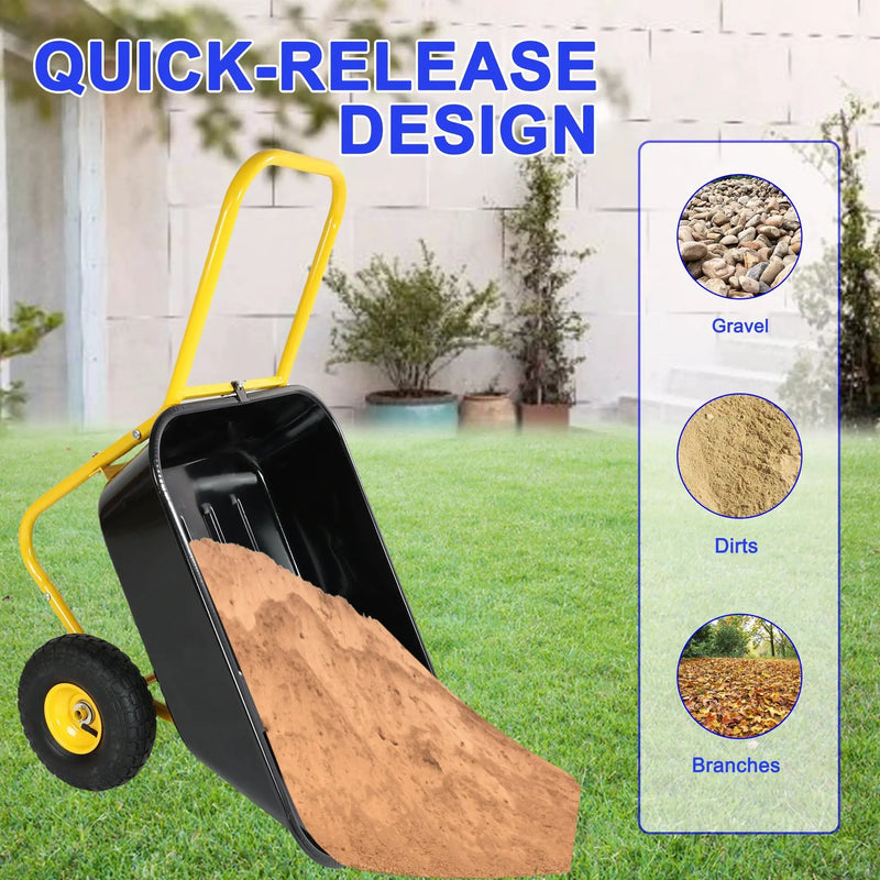 Two-Wheeled Barrow Garden Cart with 10-Inch Pneumatic Wheels by HouseOfZazla