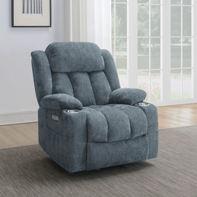 Houston Upholstered Power Lift Recliner Slate Blue by Unique Piece Furniture