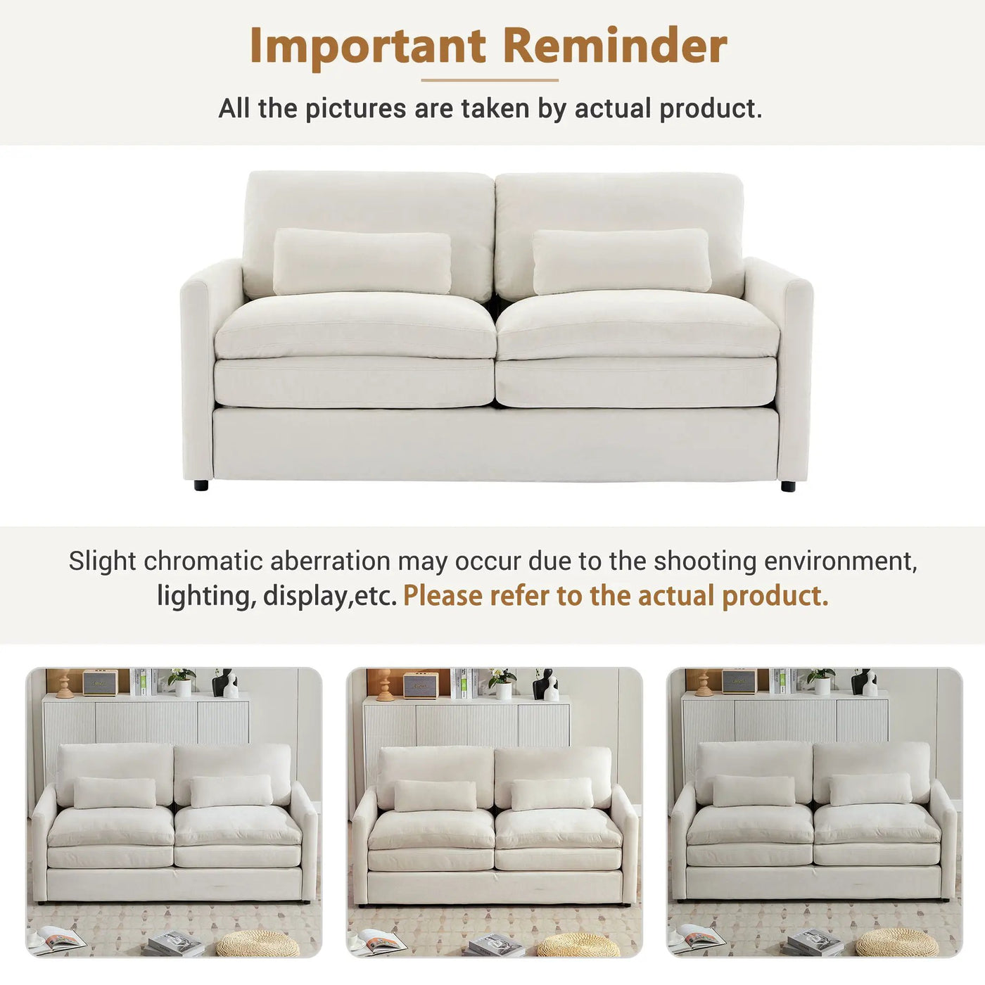 Cozy Upholstered Cushion Loveseat Sofa For Living Room by HouseOfZazla