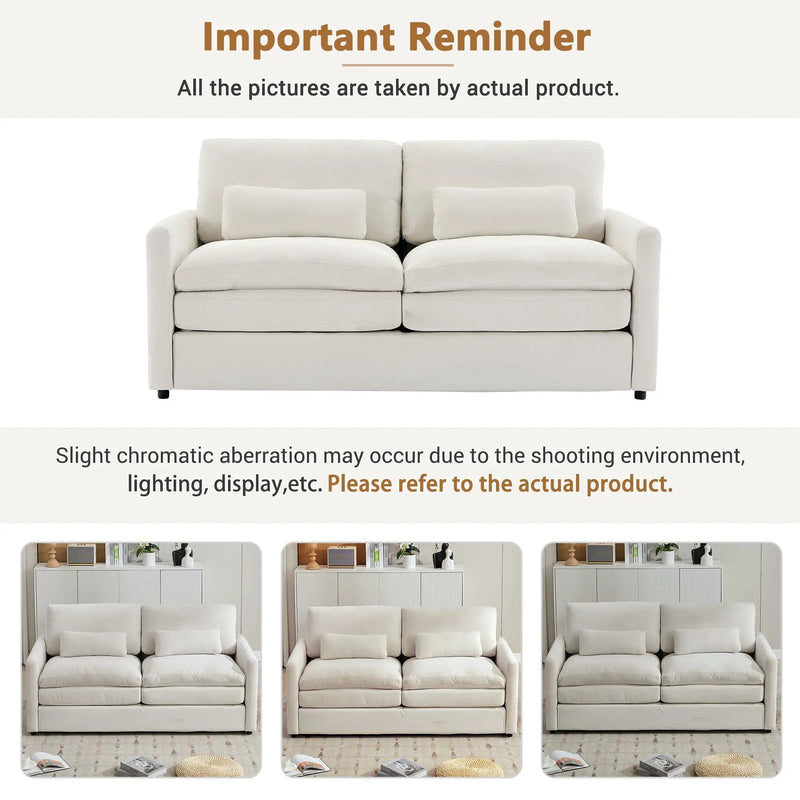 Cozy Upholstered Cushion Loveseat Sofa For Living Room by HouseOfZazla