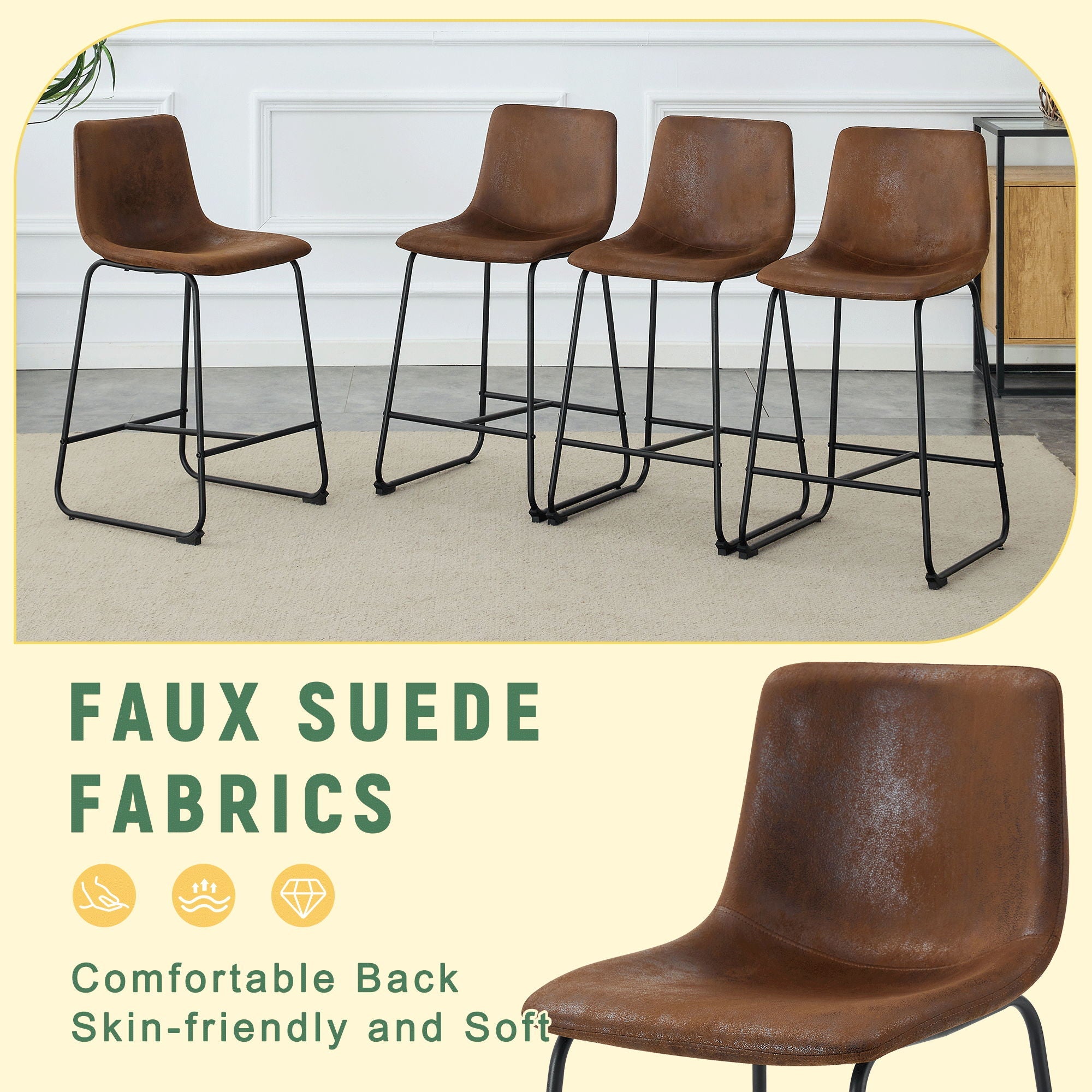 Retro Bar Chairs, Comfortable Stools (Set of 2) by HouseOfZazla
