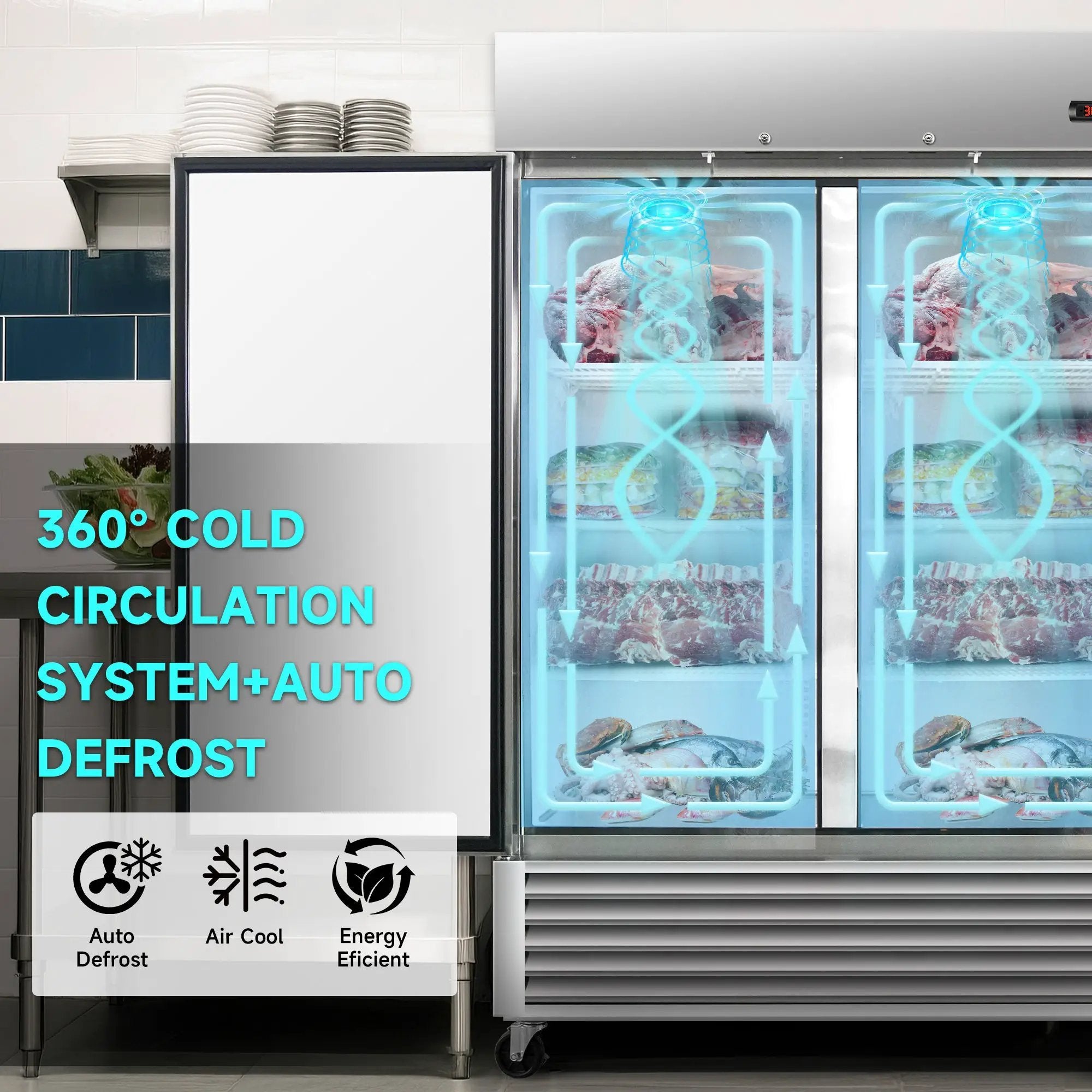 54" Commercial Freezer with 2 Solid Doors by HouseOfZazla
