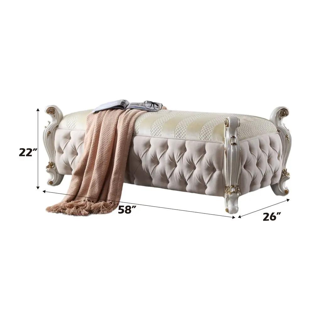 Picardy - Bench - Fabric & Antique Pearl by Unique Piece Furniture