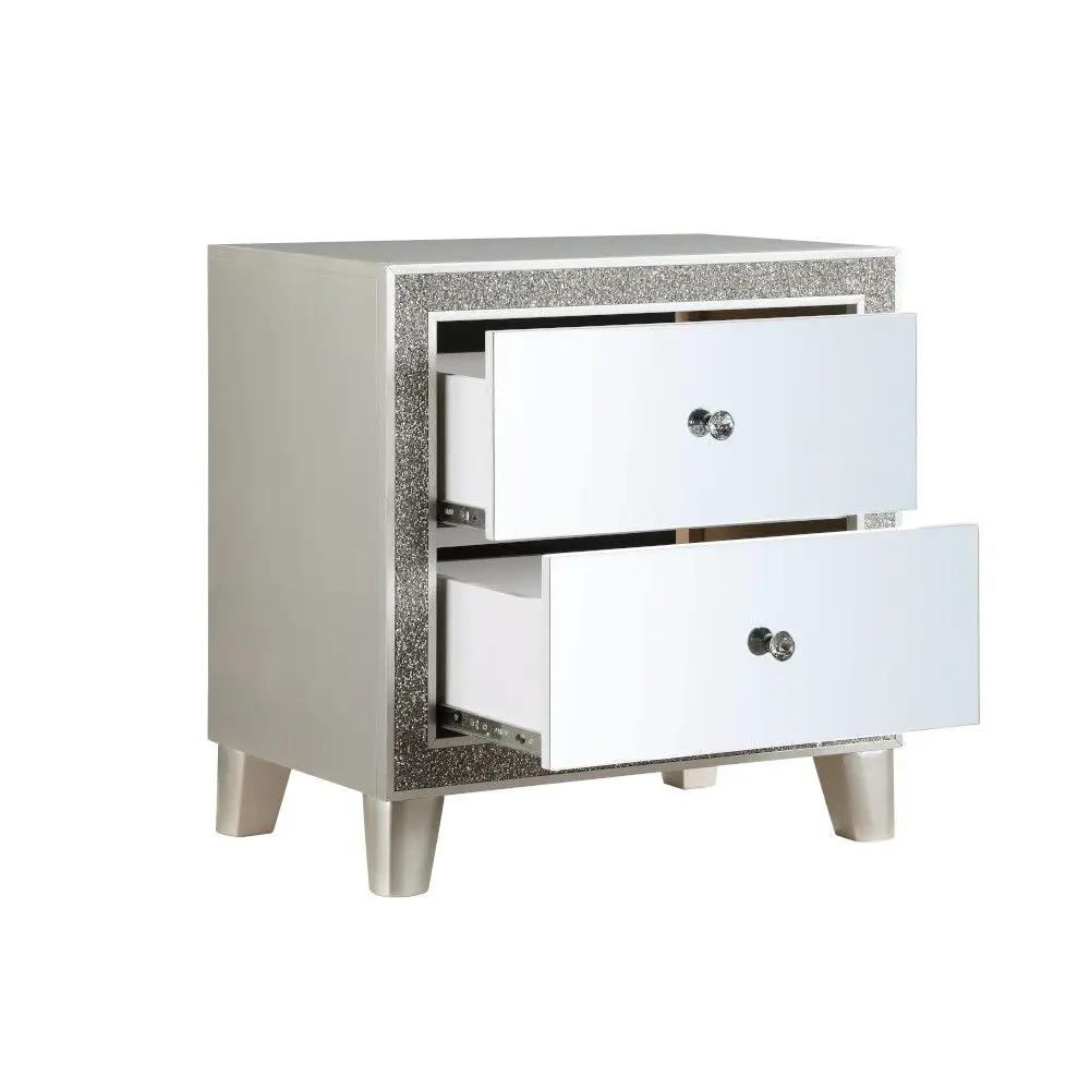 Sliverfluff - Nightstand - Mirrored & Champagne by Unique Piece Furniture