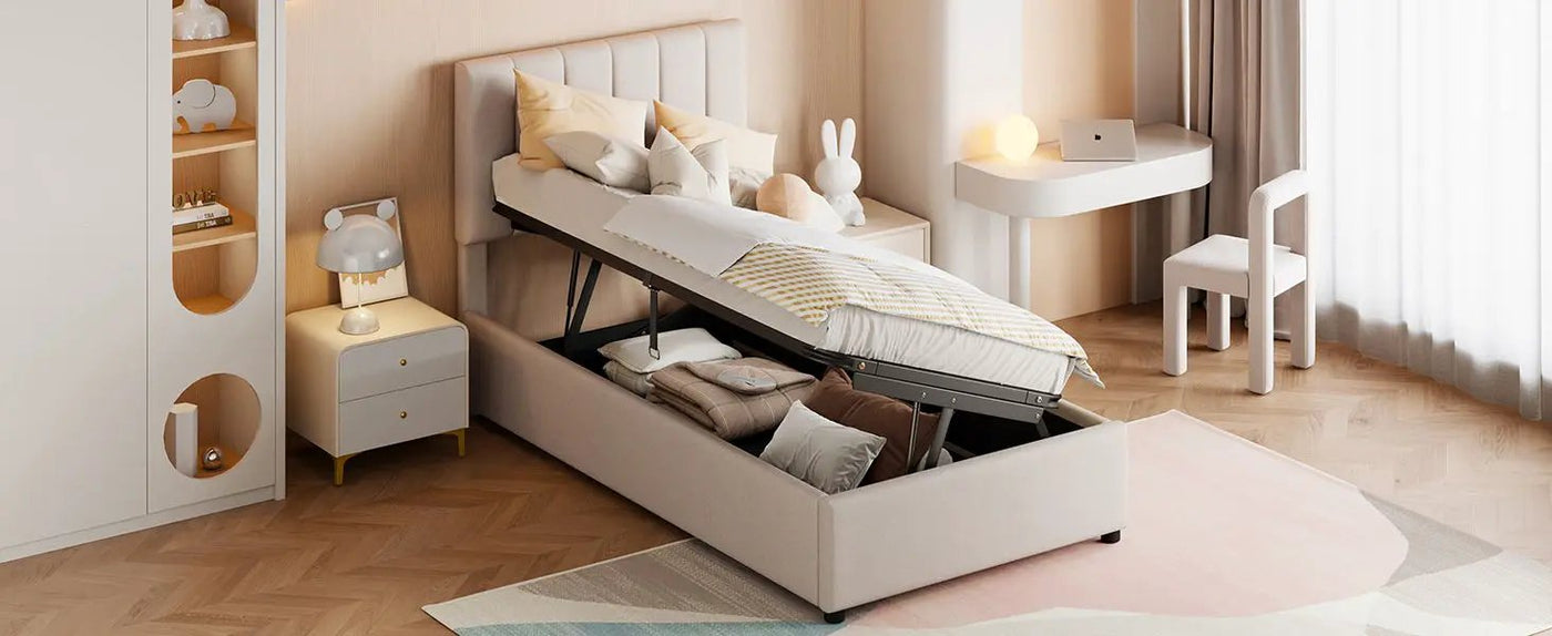 Upholstered Platform Bed With A Hydraulic Storage System by HouseOfZazla