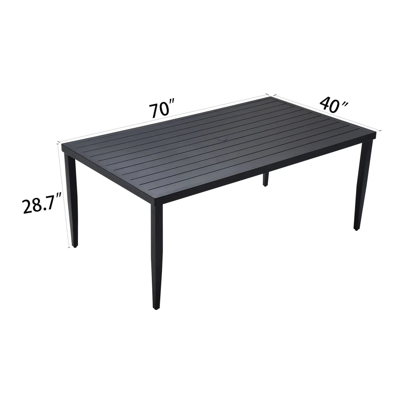 Outdoor Patio Dining Table With Tapered Feet & Umbrella Hole by HouseOfZazla