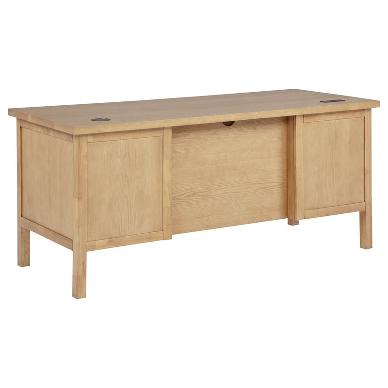 Vermes 66-inch 7-drawer Computer Desk with Power Outlet Light Ash by Unique Piece Furniture
