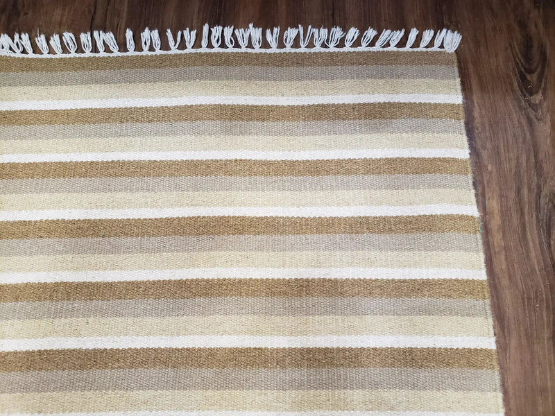 Striped Runner Rug, Flatweave Runner Rug, Hallway Runner, 15 ft Carpet Runner for Hall, Earth Tone Colors, Handmade Hand Woven Farmhouse Rug by Jewel Rugs