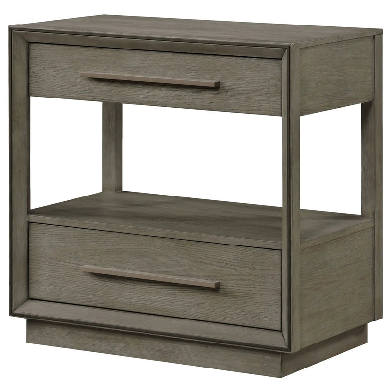 Durango 2-drawer Nightstand Bedside Table Taupe Oak by Unique Piece Furniture