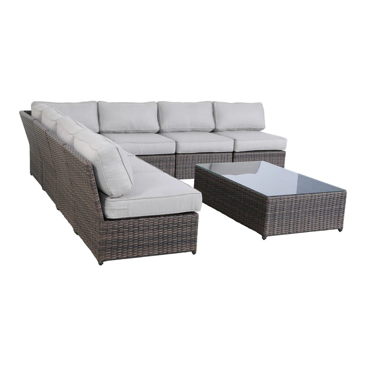 Comfortable Modern Patio Rattan Sectional Set With Cushions, photo 17 of 40