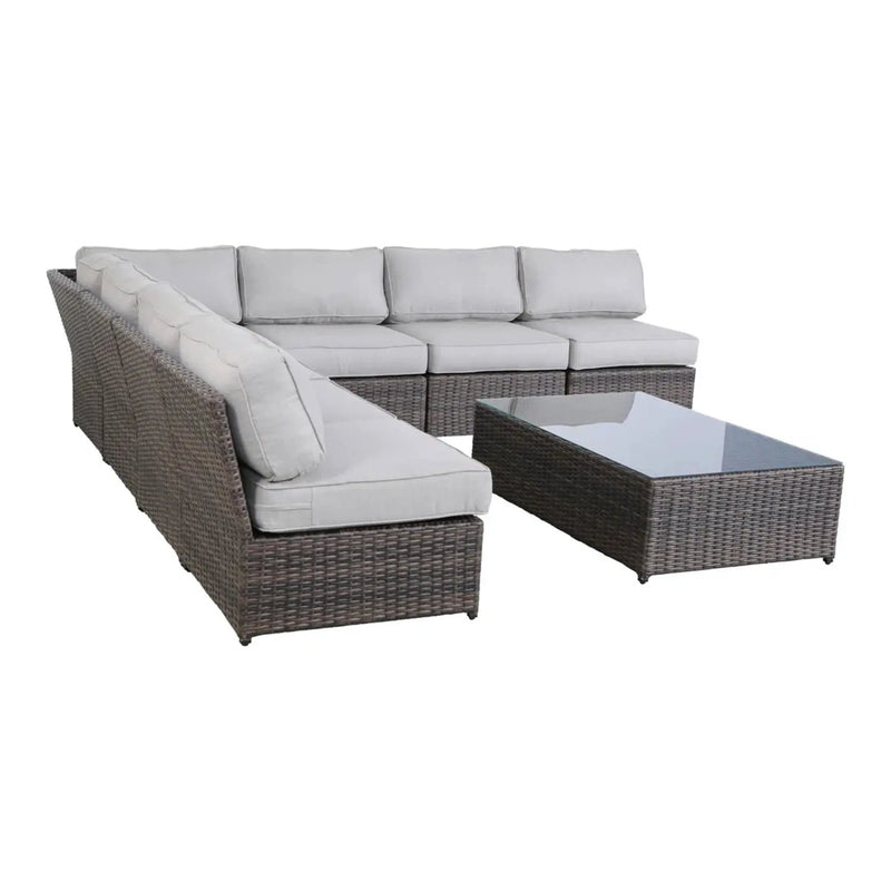 Comfortable Modern Patio Rattan Sectional Set With Cushions by HouseOfZazla