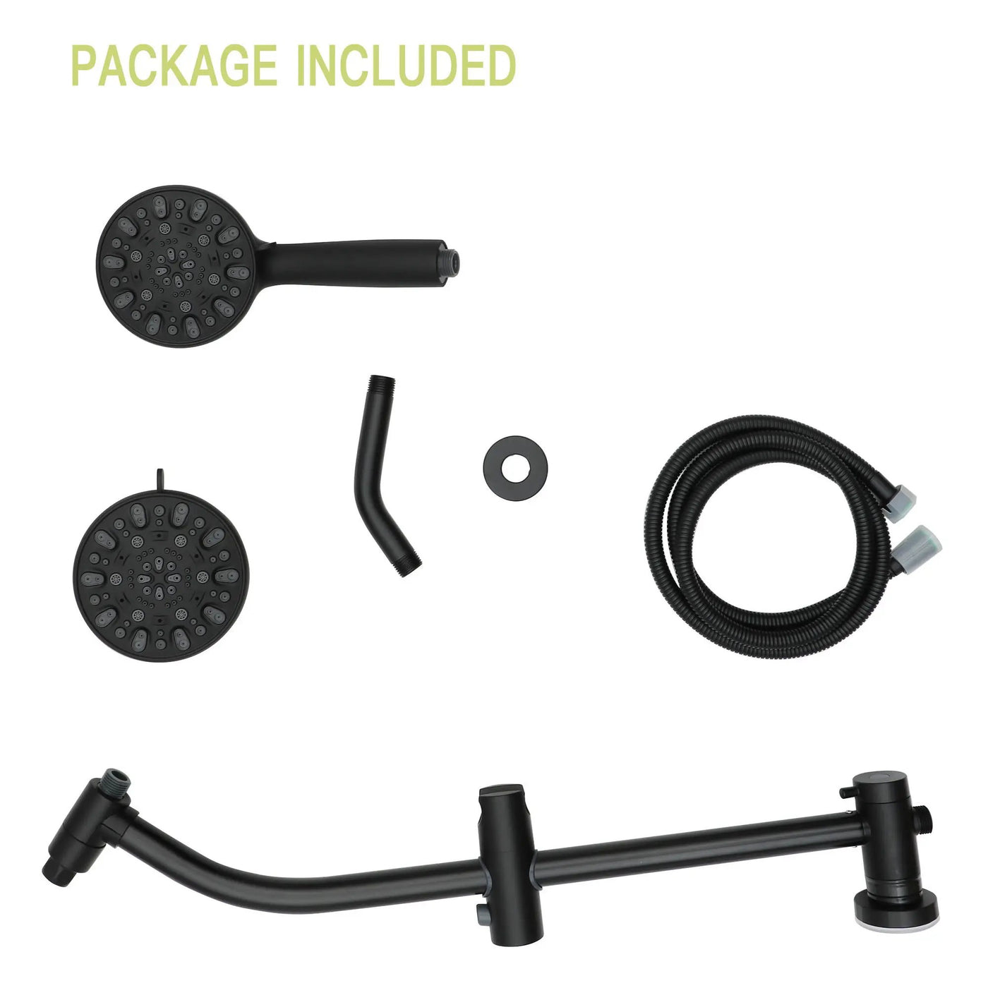 Multi Function Dual Shower Head Shower System With 4.7" Rain Showerhead, 7 Function Hand Shower, Adjustable Slide Bar by HouseOfZazla
