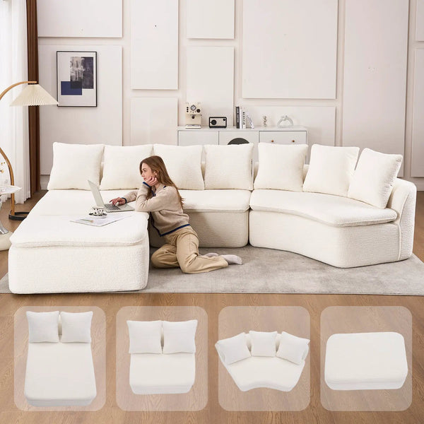 133'' Modular U-Shaped Sectional Compression Sofa, photo 2 of 10