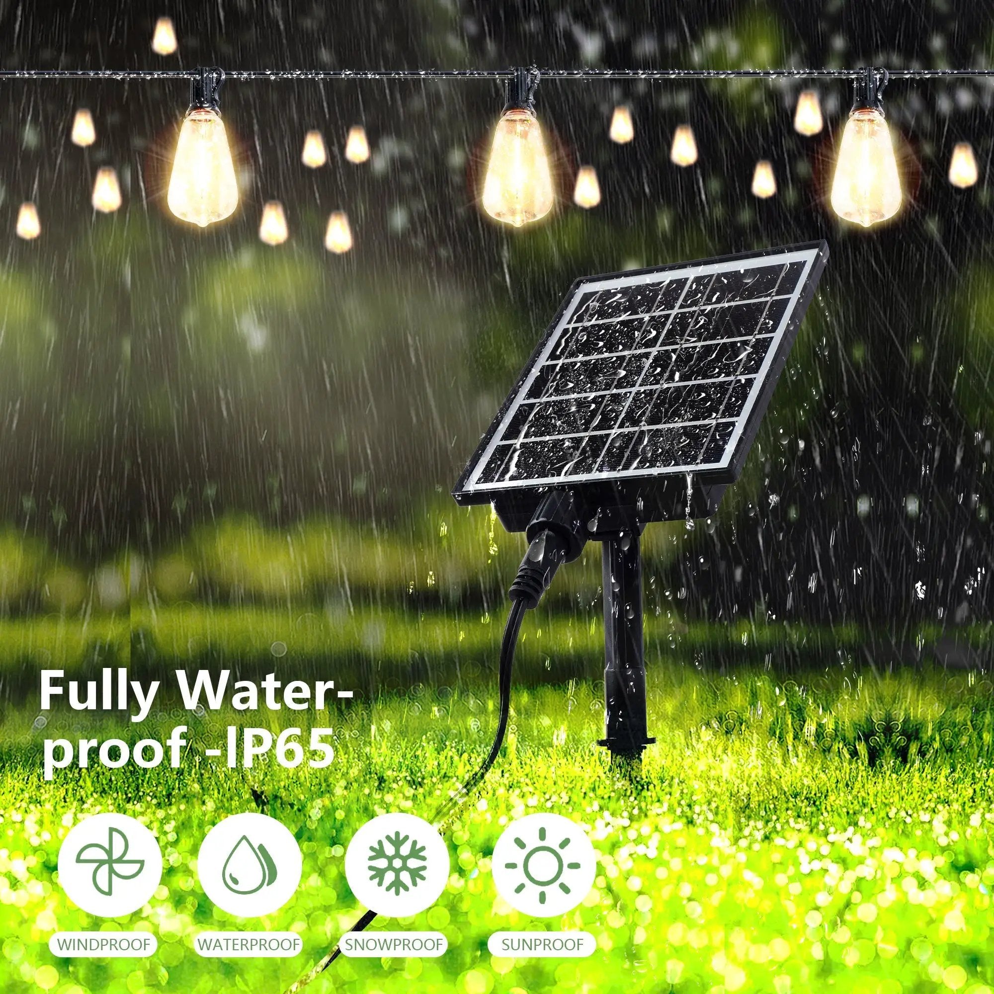 100 FT Solar String Lights Waterproof with Remote & USB Port by HouseOfZazla