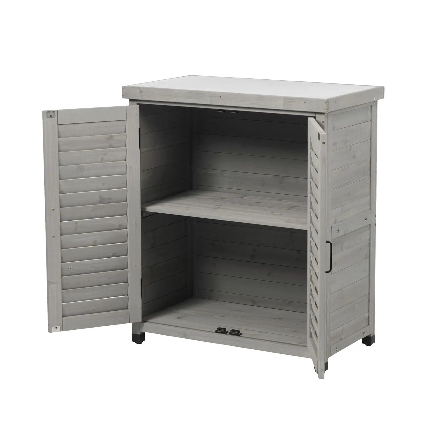 Potting Bench With Storage Cabinet And Metal Table Top For Outdoor by HouseOfZazla