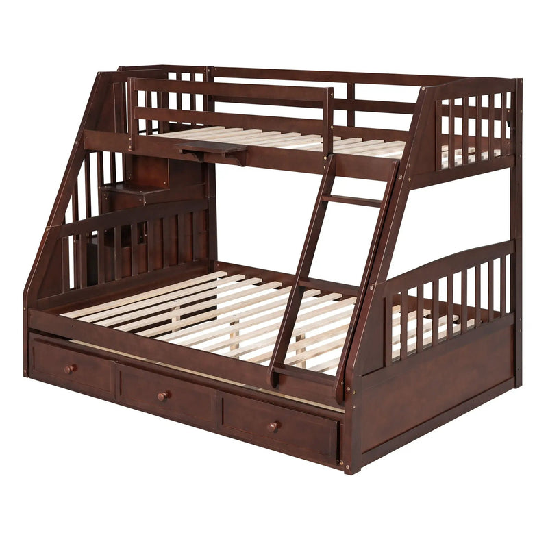 Bunk Bed With Drawers, Ladder And Storage Staircase by HouseOfZazla