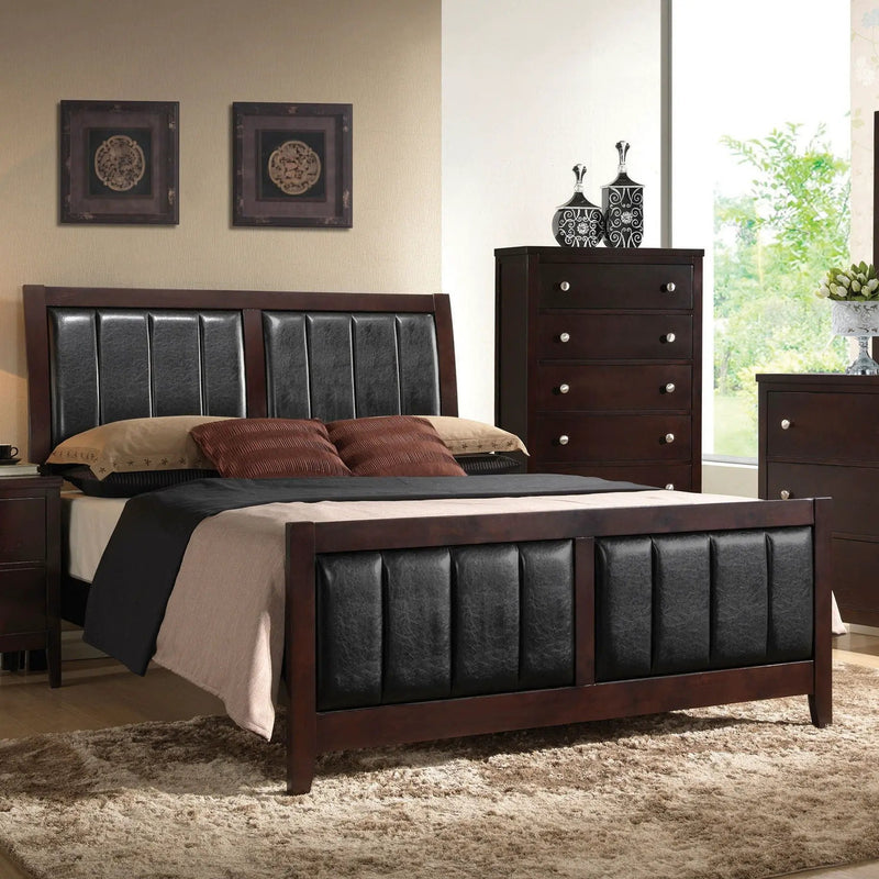 Carlton Wood California King Panel Bed Cappuccino by Unique Piece Furniture