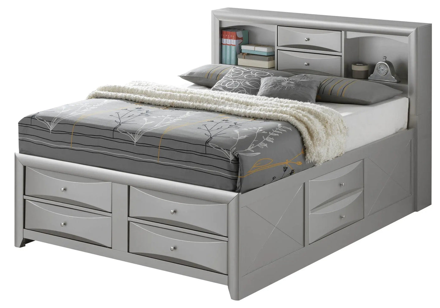 Modern Design Storage Bed With Bookcase Headboard by Unique Piece Furniture