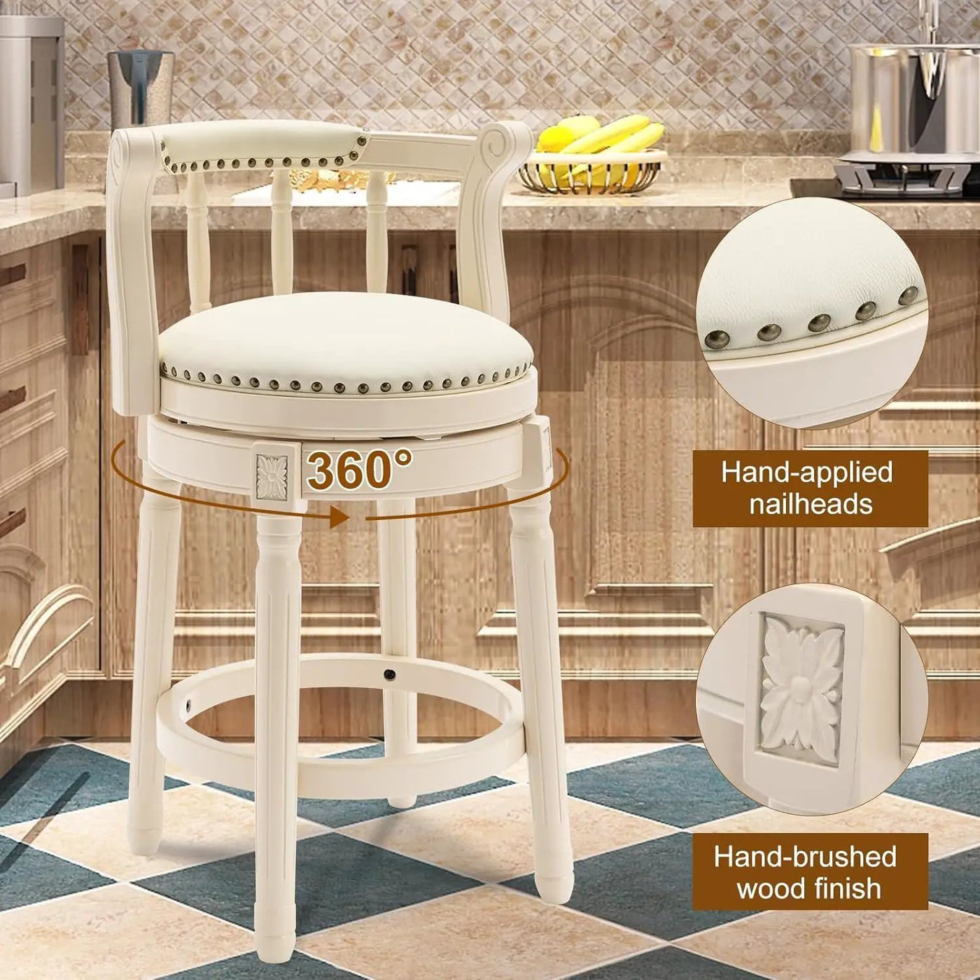 Wooden Bar Stool by Unique Piece Furniture