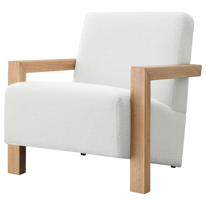 Fitzroy Boucle Upholstered Accent Arm Chair Ivory by Unique Piece Furniture