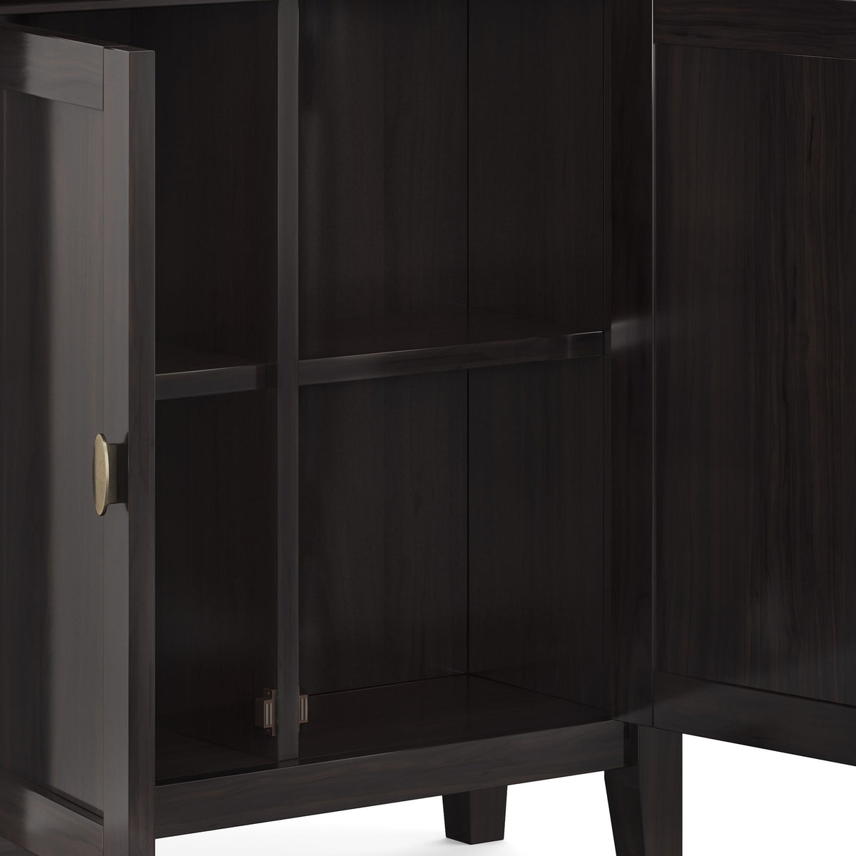Hickory Brown Low Storage Cabinet with Adjustable Shelves - Accent Cabinet, photo 3 of 7