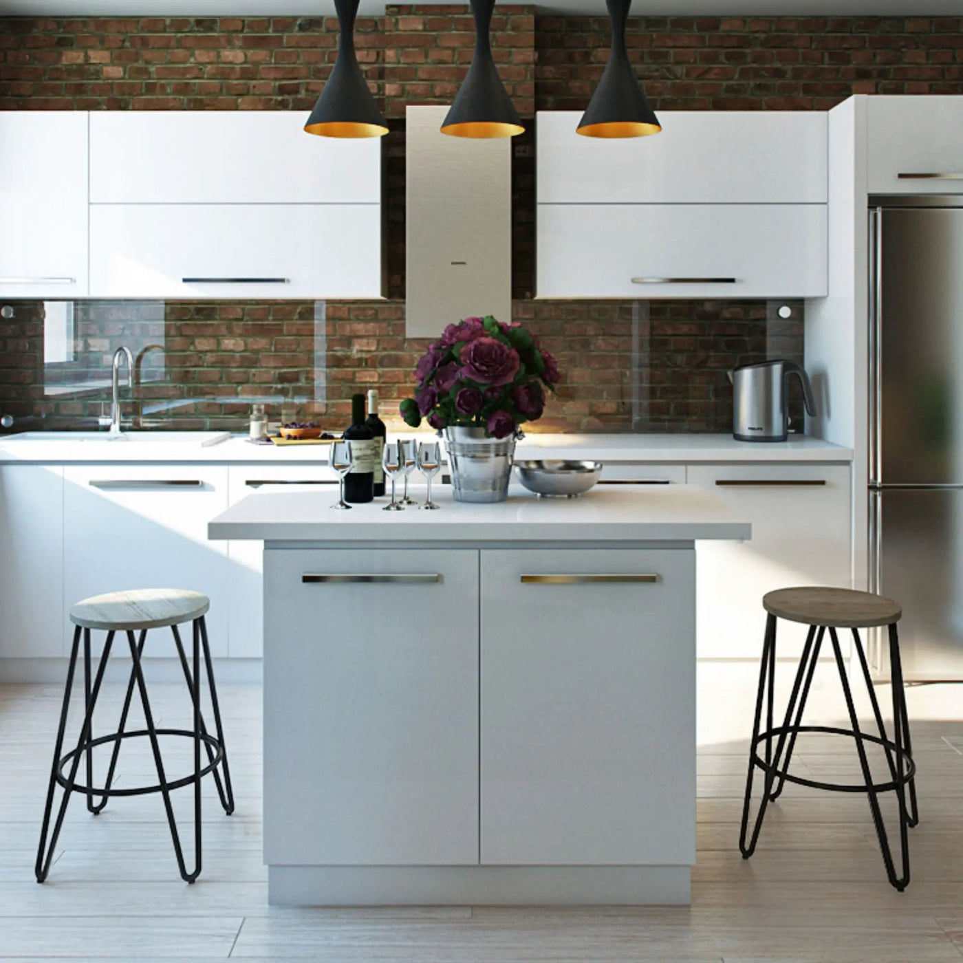 Simeon - Multifunctional Metal Stool With Wood Seat by HouseOfZazla