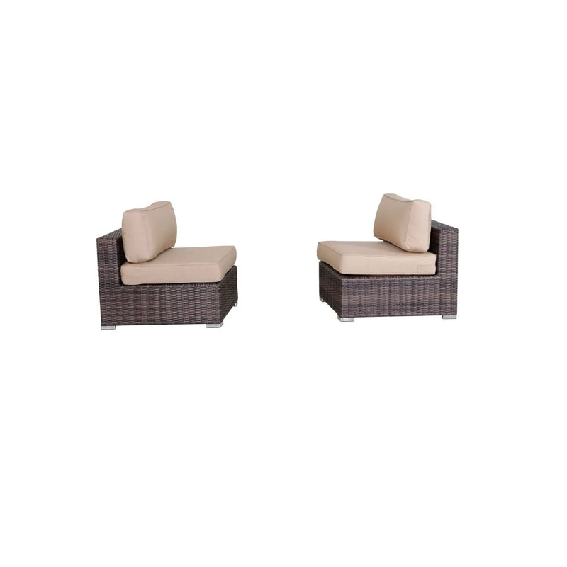Wide Armless Outdoor Chairs With Cushions (Set of 2) by Unique Piece Furniture