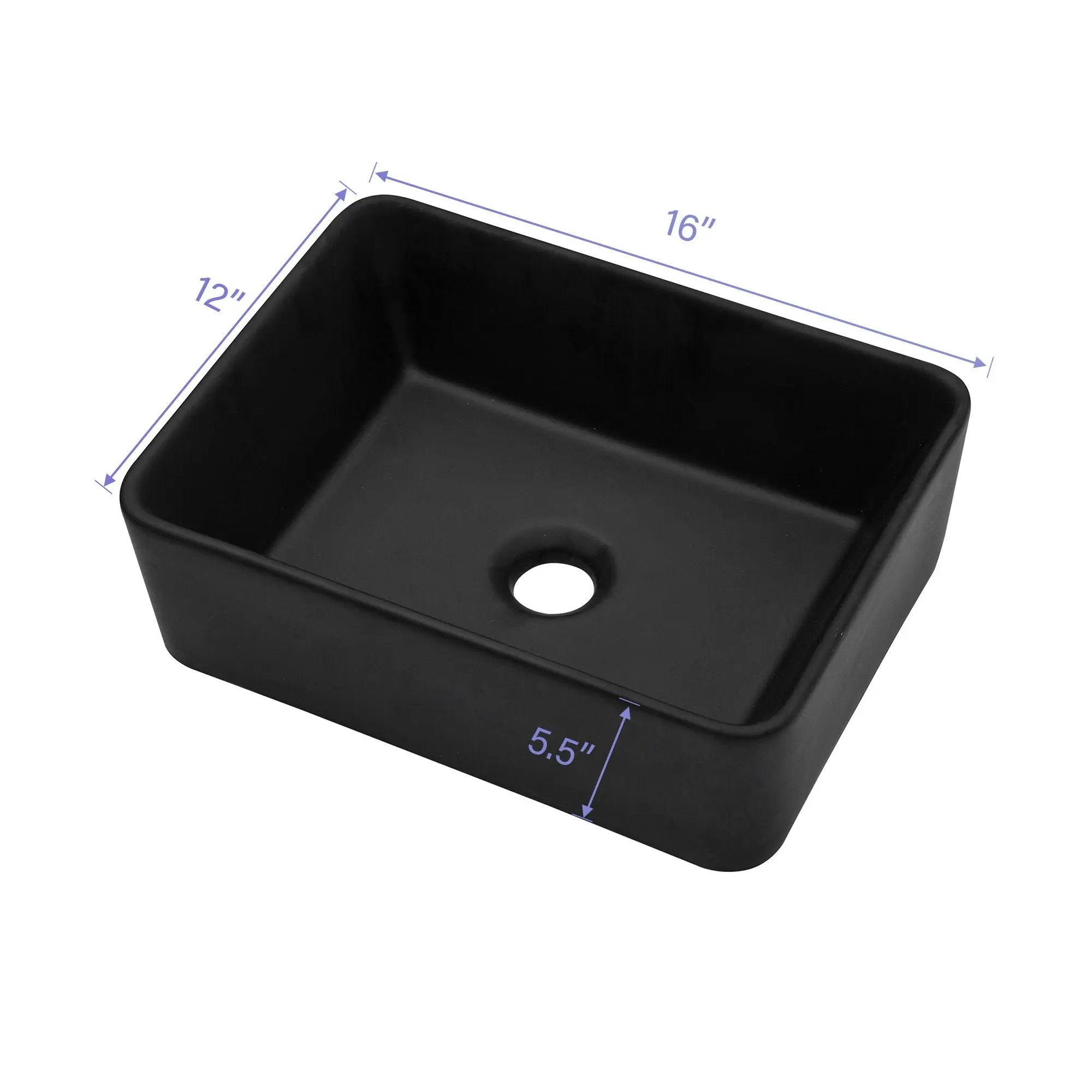 Sleek Ceramic Rectangular Vessel Bathroom Sink by HouseOfZazla