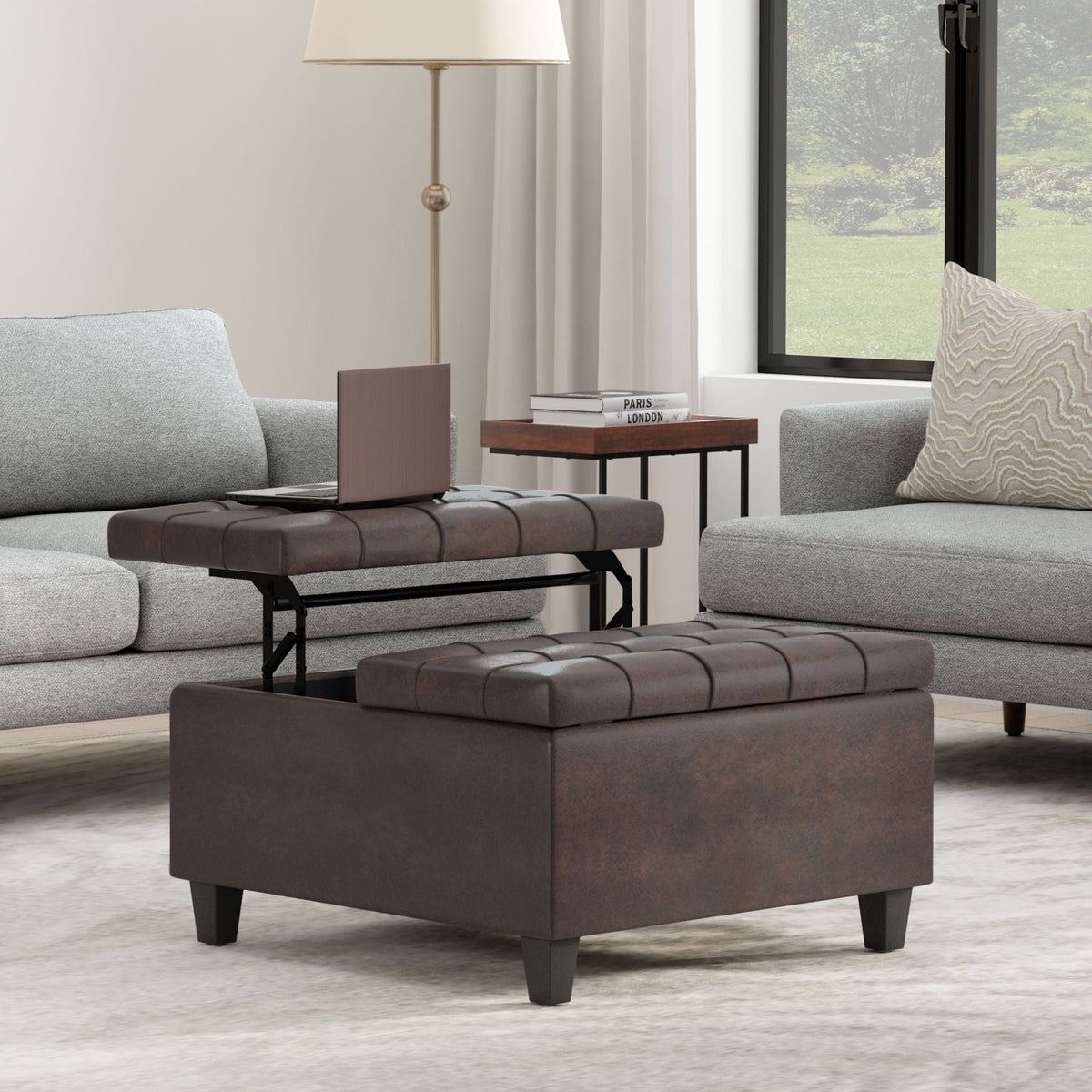 Harrison - Upholstered Coffee Table Storage Ottoman, photo 32 of 40