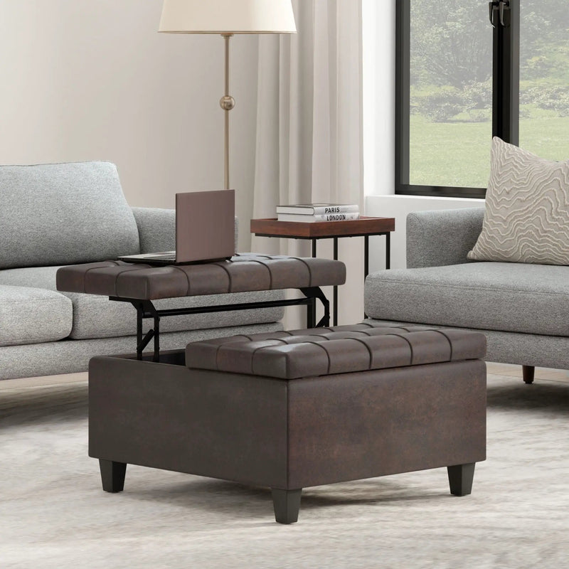 Harrison - Upholstered Coffee Table Storage Ottoman by Unique Piece Furniture
