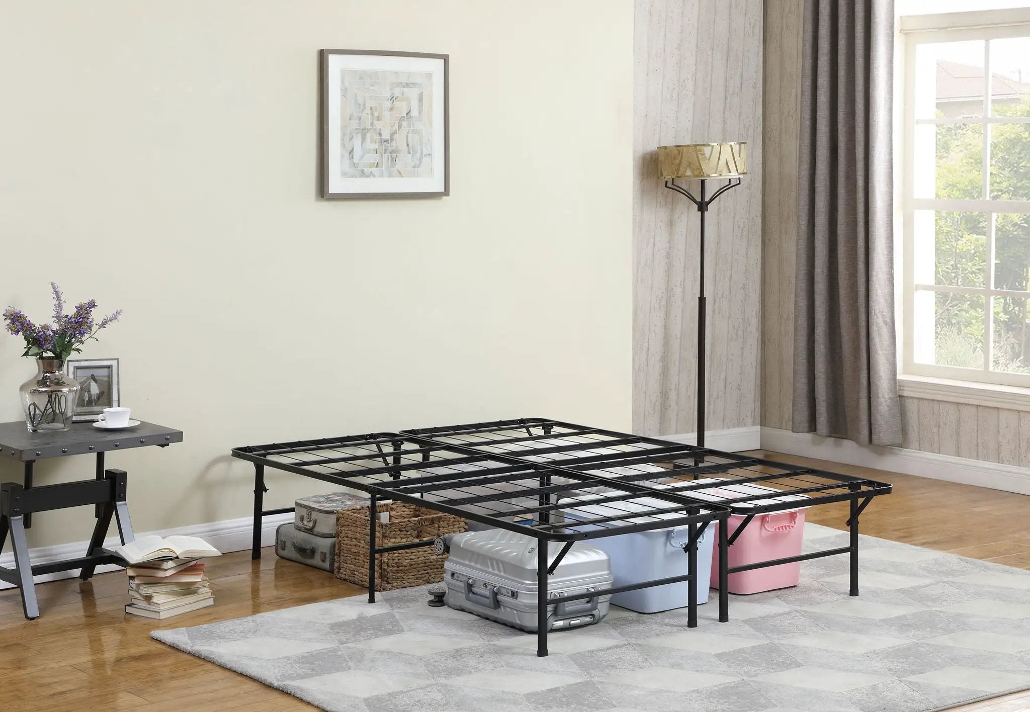 Mabel Metal Queen Mattress Support Platform Bed Black by Unique Piece Furniture