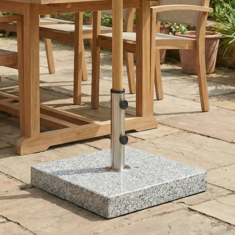 Umbrella Holder Square 55 Lbs Umbrella Base - Natural / Gray by HouseOfZazla