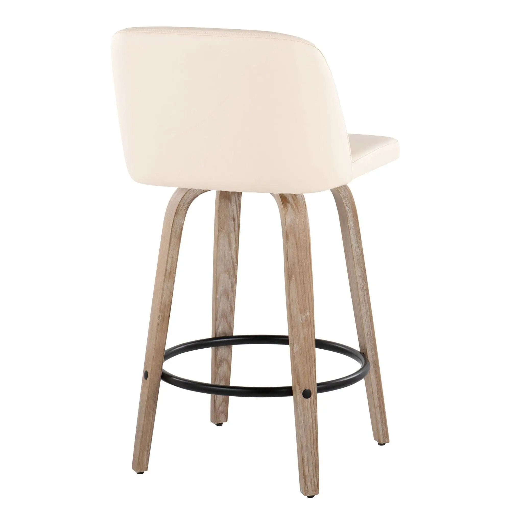 Toriano - Contemporary Fixed-Height Counter Stool & Swivel With Round Footrest (Set of 2) by Unique Piece Furniture