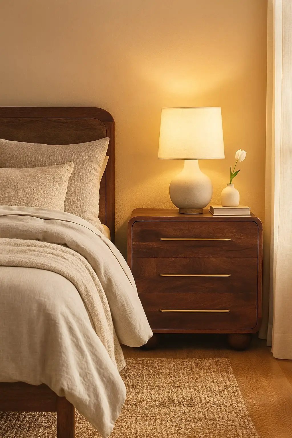 Solid Wood 3-Drawer Rounded Chest by HouseOfZazla