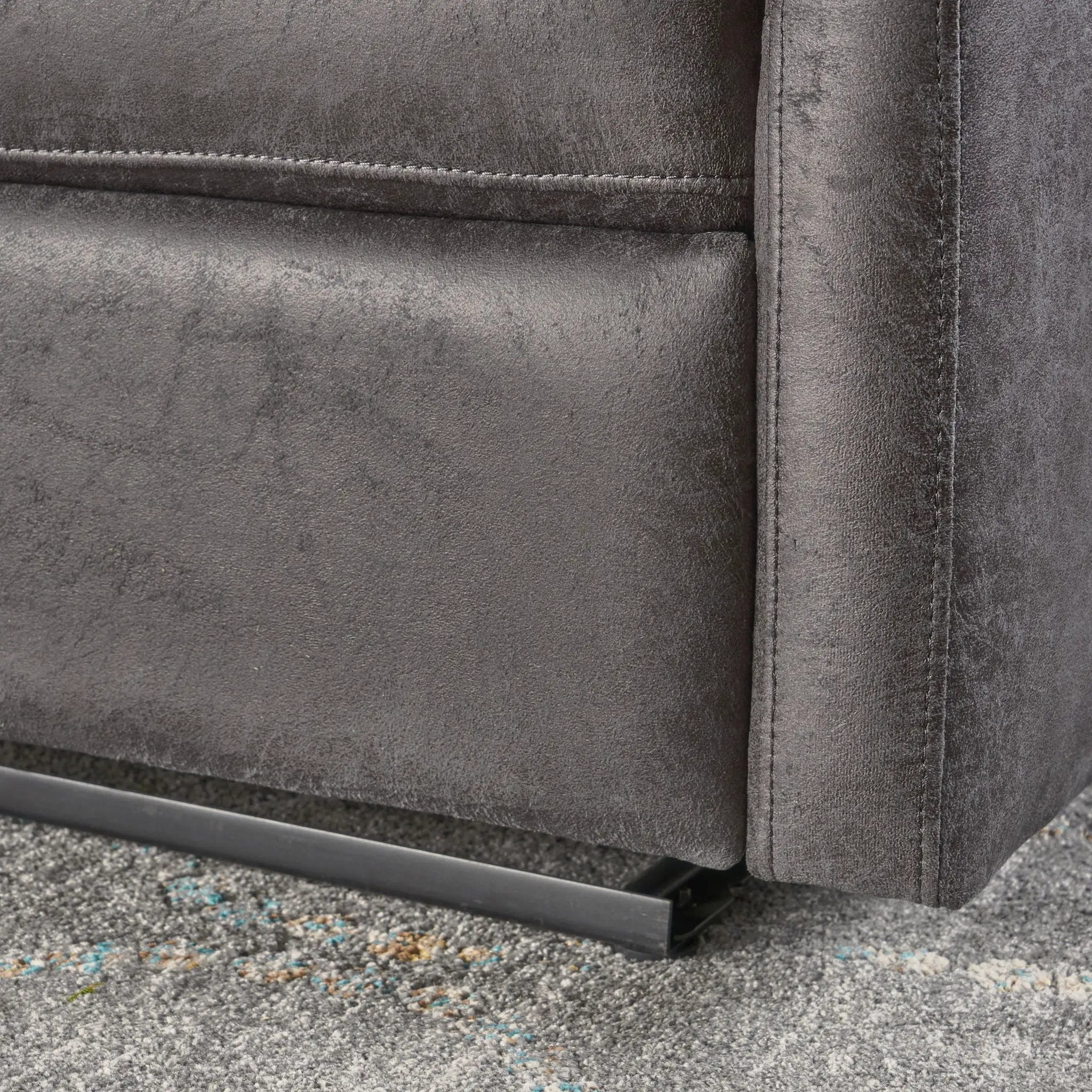 Alma - Contemporary Upholstered Loveseat Recliner - Slate by HouseOfZazla