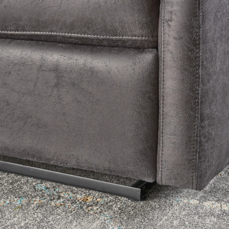 Alma - Contemporary Upholstered Loveseat Recliner - Slate by HouseOfZazla
