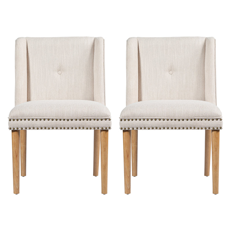 Light Luxury Rivet Upholstered Dining Chair Set of 2 by HouseOfZazla