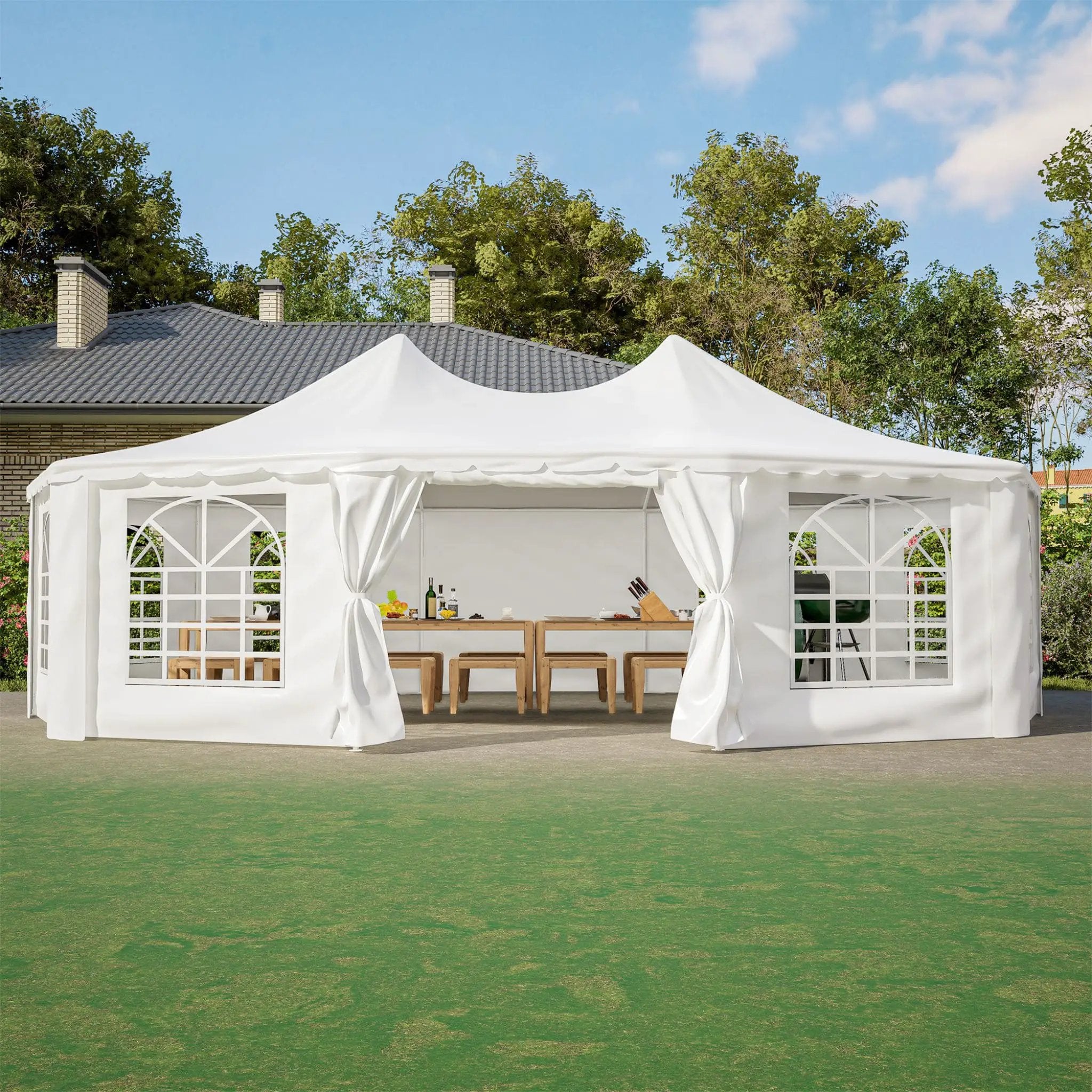 [29X21FT] Extra-Large Heavy-Duty Outdoor Waterproof Party, Wedding Tent With Steel Frame (SAK53821) by SAKSBY WHOLESALE